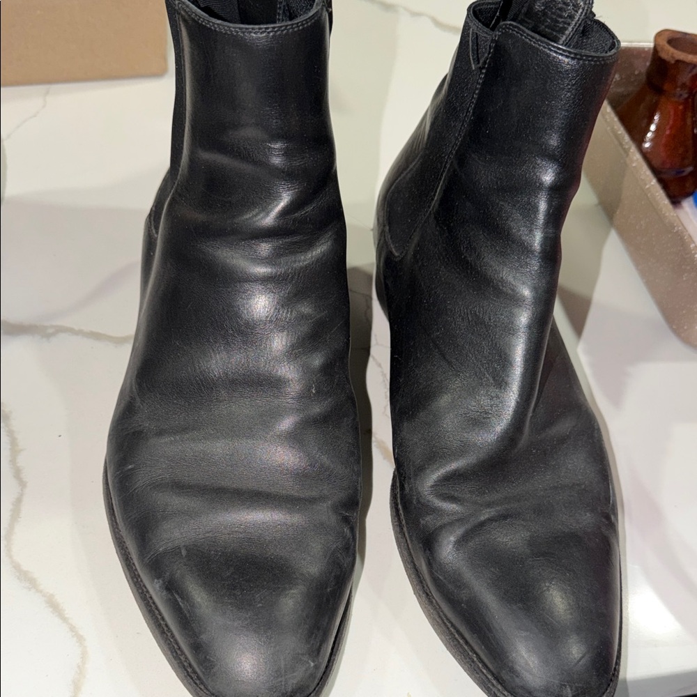 Saint Laurent Black Leather Men's Boots